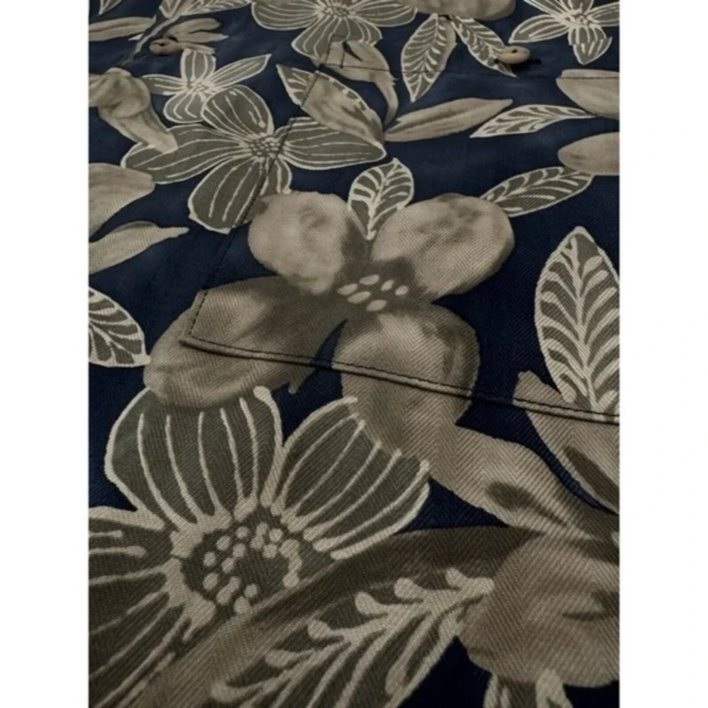 Bumka Bibas 100% Silk Button‎ Up Hawaiian Style Shirt L Cocktails